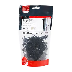 TIMCO Drywall Fine Thread Bugle Head Black Screws - 3.5 x 50