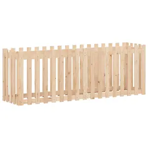 Berkfield Garden Raised Bed with Fence Design 200x50x70 cm Solid Wood Pine