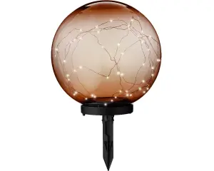 Lumineo Amber Solar Stake Globe Light 30cm