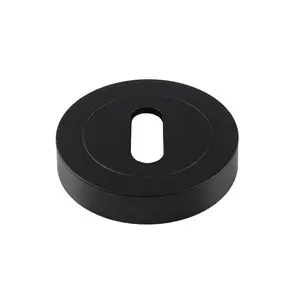 50mm Lock Profile Round Escutcheon Concealed Fix Matt Black Keyhole Cover