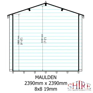 Shire Maulden 8x8 Log Cabin with Veranda 19mm Logs