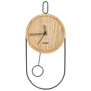 Beliani Retro Wall Clock SIERRE Light Wood