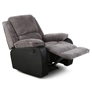 Postana Jumbo Cord Fabric Recliner Armchair Lounge Home Reclining Chair (Grey)