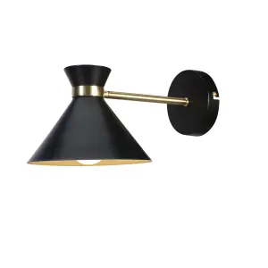 GoodHome Apennin Contemporary Matt Black Wall light