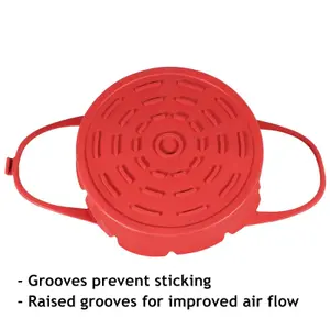 SPARES2GO Air Fryer Basket Liner Silicone Round Tray Pot (Red, 4 Compartments)