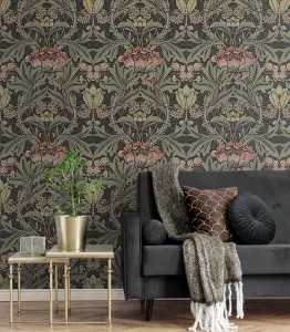 Acanthus Floral Vintage Unpasted Wallpaper