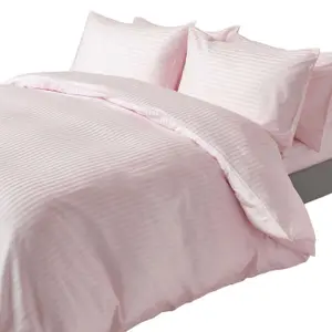 Homescapes Dusky Pink Violet Egyptian Cotton Duvet Cover and Pillowcases 330 TC, Double