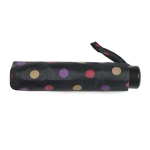 KAV Ladies Supermini Umbrella Compact Stylish Automatic Folding Umbrella - Rain and Sun Protection (NAVY WITH MULTICOLOUR SPOT)