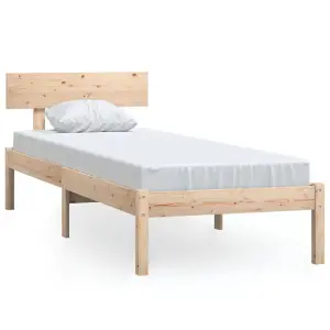 Berkfield Bed Frame Solid Wood 75x190 cm Small Single