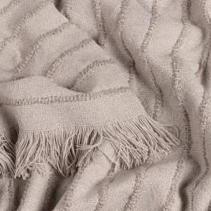 furn. Hazie Linear Yarn Woven Fringed Throw