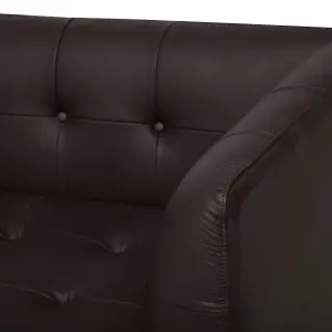 3 Seater Leather Sofa Brown BYSKE