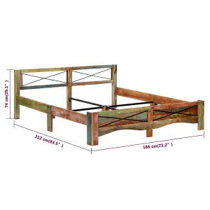 Berkfield Bed Frame Solid Reclaimed Wood 180x200 cm 6FT Super King