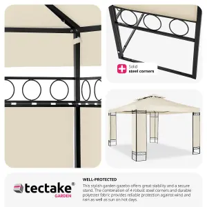 Gazebo Leyla - 3.9 x 2.9 m, water repellent, 50+ UV protection, double roof system - cream