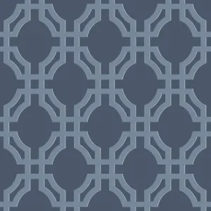 Galerie Luxe Blue Trellis Smooth Wallpaper