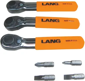 Lang Tools 7Pc Ratchet Fine Tooth Bit Wrench Set