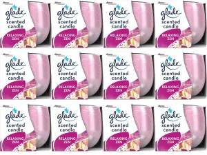 Glade Scented Candle, Air Freshener Candle 120 g Relaxing Zen (Pack of 12)