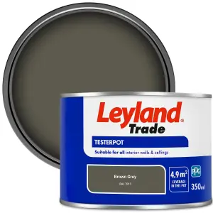 Leyland Trade Vinyl Matt Walls & Ceilings Emulsion Paint Brown Grey (RAL 7013) 350ml Tester