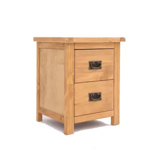 Lugo 2 Drawer Bedside Table Brass Drop Handle