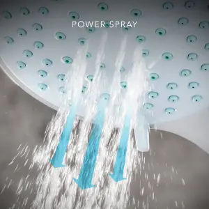 Mira Moto Chrome effect 5-spray pattern Shower head, 325mm