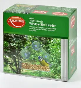 2 x Wild Bird Transparent Window Bird Feeder