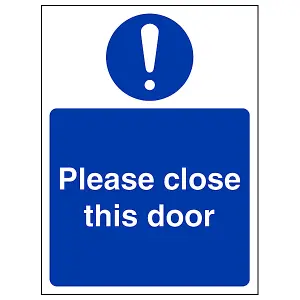 Please Close Door Fire Safety Sign - Rigid Plastic - 150x200mm (x3)