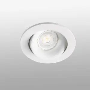 Luminosa Arg 1 Light Round Tiltable Recessed Spotlight White, GU10