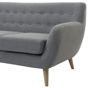 3 Seater Fabric Sofa Grey MOTALA