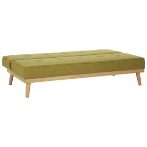 Interiors by Premier 3 Seat Green Sofa Bed, Comfy Padded Velvet Seat, Built to Last Bedroom Sofa, Easy to Clean Lounge Sofa