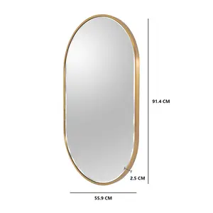 Chaya Metal Flat Wall Mirror SATIN BRASS/bevel edge / 91.4cm H x 55.9cm W