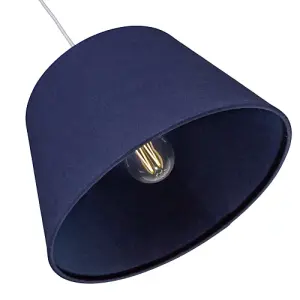 Traditional 30cm Midnight Blue Linen Fabric Drum Table/Pendant Shade 60w Maximum