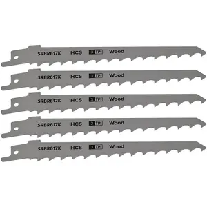 Reciprocating Saw Blade Pruning & Coarse Wood 3tpi 150mm Length Pack of 5 by Ufixt