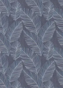 Galerie Amazonia Blue Silver Quill Smooth Wallpaper