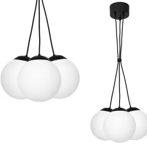 Milagro Lima Hand Made Designer Pendant Lamp Matt Black And Cool White