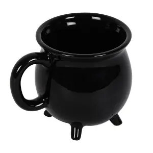 Black Ceramic Cauldron Shaped Halloween Mug