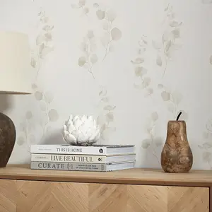 Trailing Eucalyptus Wallpaper In Warm Neutrals