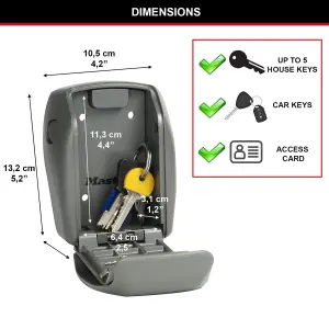 Master Lock Reinforced security 4 digit Wall-mounted External Combination Key safe