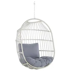 Hanging Chair with Stand ALBA PE Rattan White