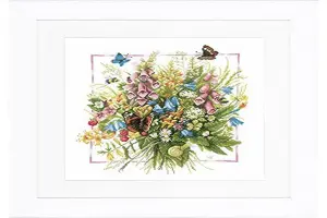 SUMMER BOUQUET - Counted Cross Stitch Kit: Summer Bouquet (Evenweave) - Lanarte