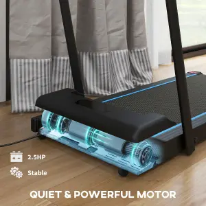 SPORTNOW 2.5HP Folding Treadmill Walking Pad w/ LED Display, No Assembly Blue