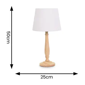 Annum Wood Table Lamp Natural / White / No