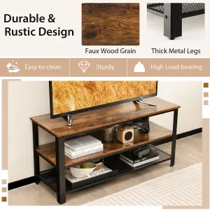 Costway Industrial TV Stand for TVs up to 50 Inch 3-Tier Entertainment Center Console Coffee Table