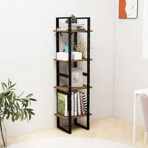 Berkfield 4-Tier Book Cabinet Brown 40x30x140 cm Solid Pine Wood