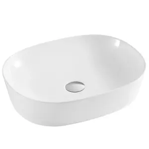 Premium Oval Countertop Basin 500mm - White