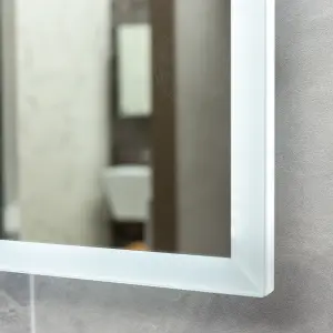 Fusion LED Illuminated Bathroom Mirror with Demister (H)550mm (W)750mm