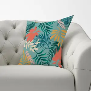 Abstract Bright Colorful Tropical Leaves Cushions 60cm x 60cm