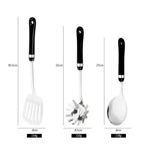 Shela 7 Piece Kitchen Utensil Set (Set of 7) Black/Silver