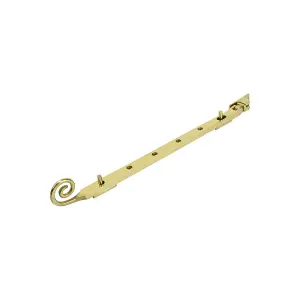 Dart Monkey Tail Brass Window Stay 12" (300mm) - Polished Brass