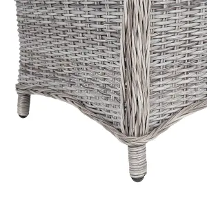 Set of 2 Garden Chairs with Cushions CASCAIS PE Rattan Grey