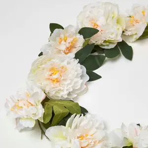 Homescapes Artificial Peony Flower Garland, 180 cm