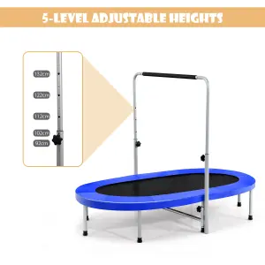 Costway Double Foldable Jumping Fitness Kids Trampoline Rebounder w/ Adjustable Handrail